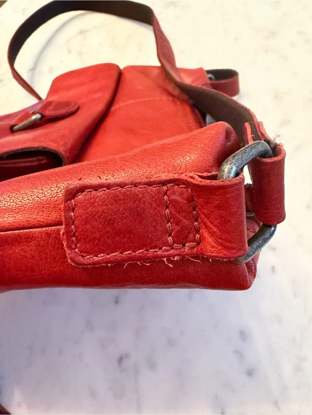 Jack‎ Georges Red Leather Voyager Crossbody Bag with Front Pocket